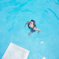 girl in swimming pool
